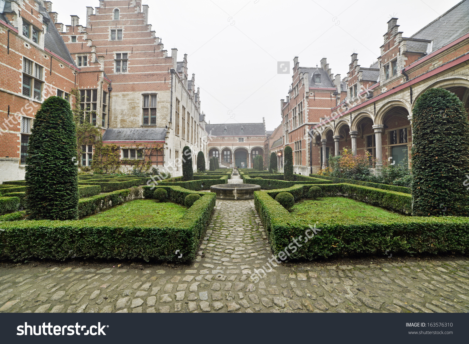 Inner Courtyard Margaret Austrias Palace Court Stock Photo.