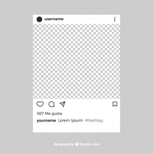 Instagram post with transparent background Vector.