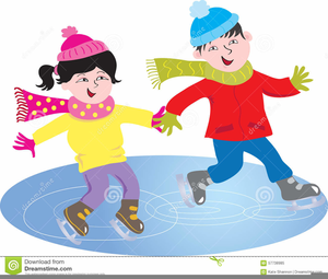 Kids Ice Skating Clipart.