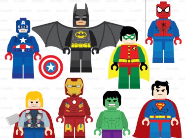 Lego Superhero Digital Clipart.