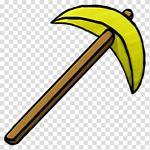 MineCraft Icon , Gold Pickaxe, yellow pickaxe illustration.