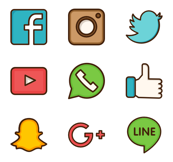 580 icon packs of social media in 2019.