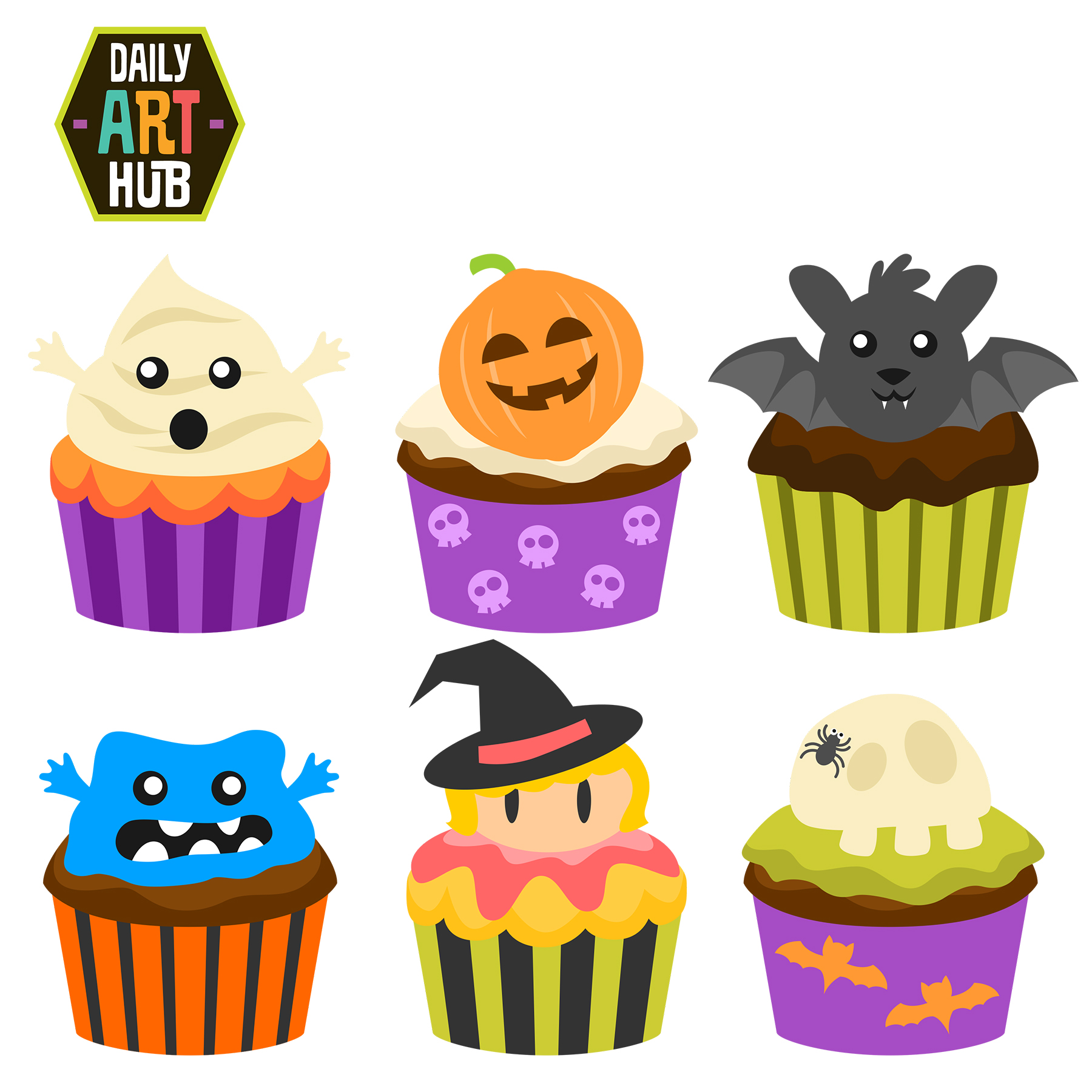 Halloween Cupcake Clipart.