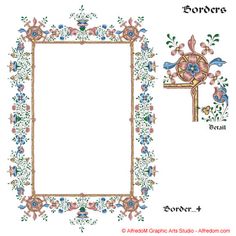 Renaissance Illuminated Manuscripts Borders & Letters Clip Art EPS.