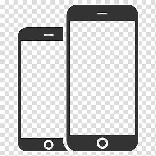 Two white iPhone screen illustrations, iPhone 8 iPhone X.