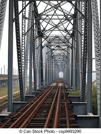 Stock Photography of Historic Iron Railway Bridge.