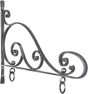 METAL HANGING SIGN BRACKETS.