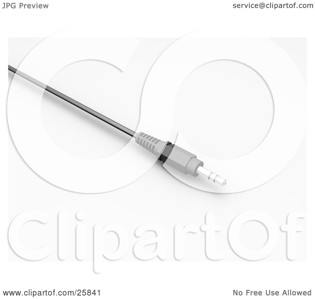 Clipart Illustration of a Black And Silver Three Pin Jack Plug by.