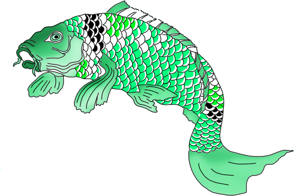 Green Japanese Koi Fish Clipart Green Koi Fish.