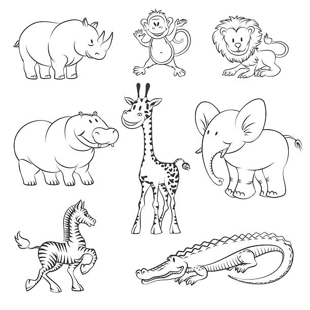 Jungle animals clipart black and white 7 » Clipart Station.