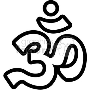 Hinduism om aum hindu symbol vector icon . Royalty.