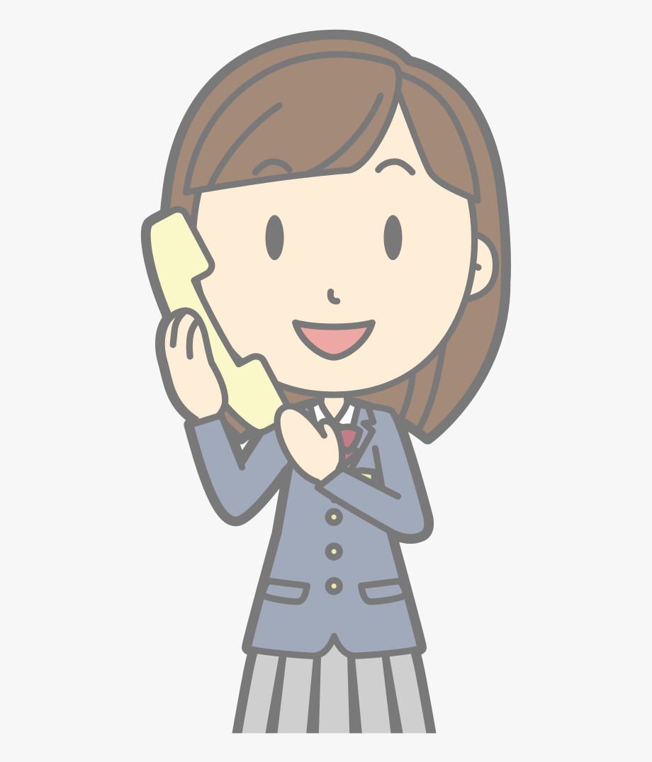 Female Using Telephone.