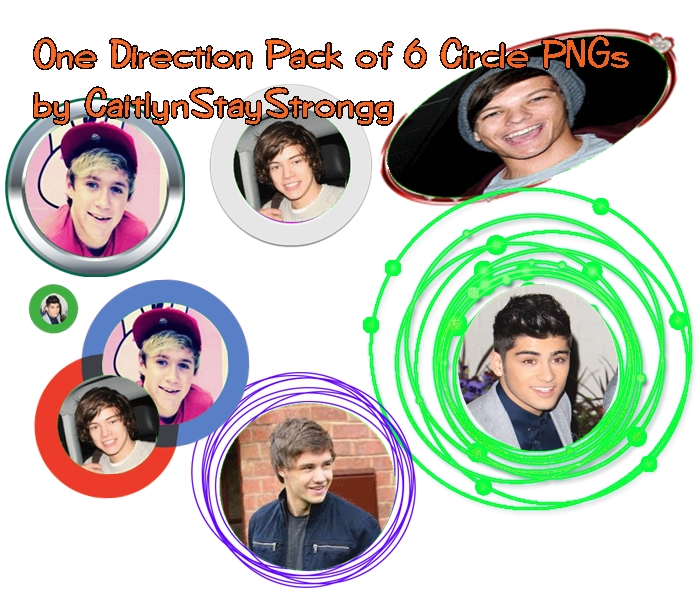 One Direction Pack of 6 Circle PNGs . by CaitlynStayStrongg.