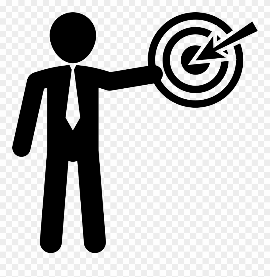 Businessman Presenting A Discussion With Circular Target.