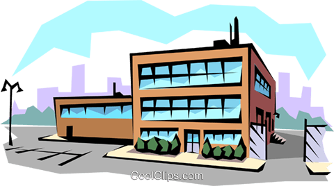 Office building Royalty Free Vector Clip Art illustration.