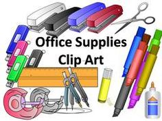 Office Supplies, Clip Art,.