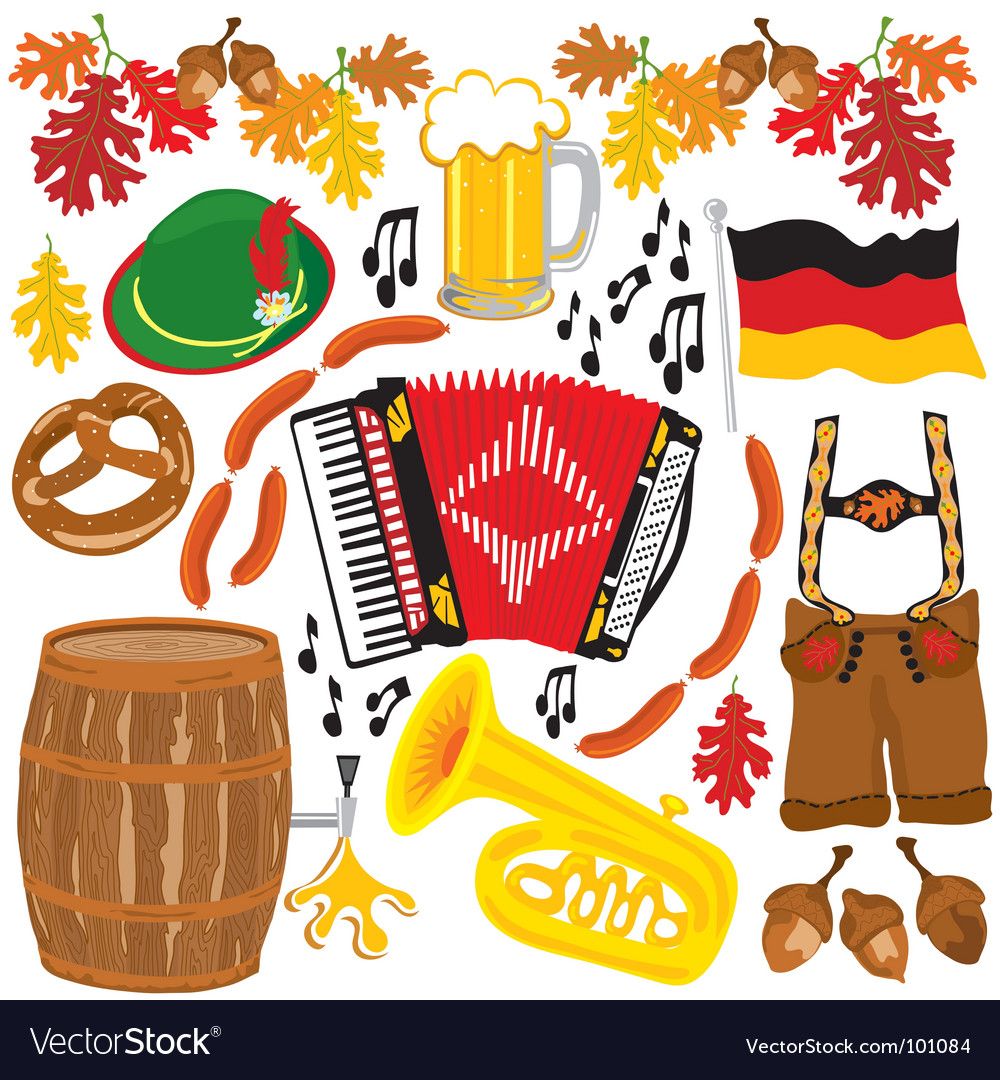 Oktoberfest party clipart elements.