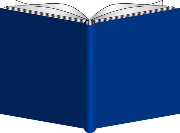 Blue Cover Open Book Cover Clipart.