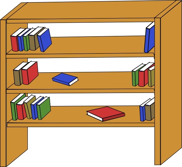 Furniture Library Shelves Books clip art Free vector in Open.