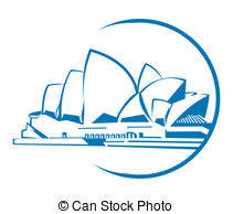 Vectors Illustration of Sydney Opera House Australia Building Icon.