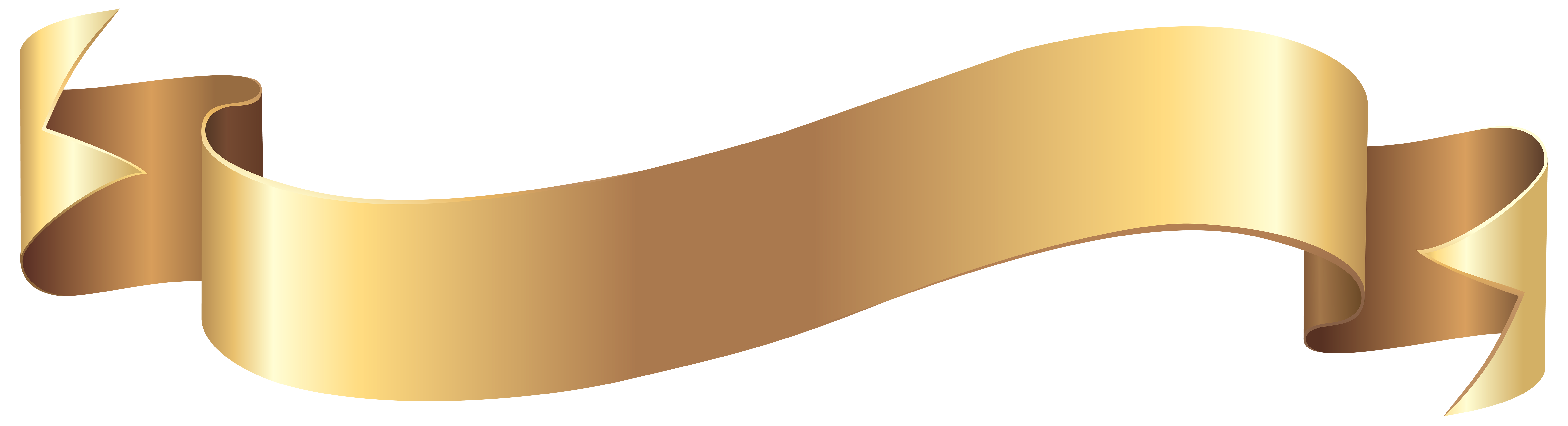 Gold Banner PNG Clip Art Image.