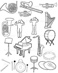 Musical Instruments:Orchestra Instruments Clip Art.