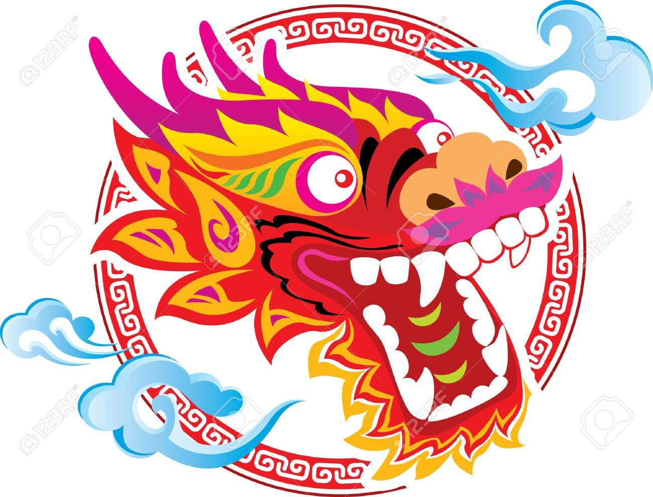 Oriental dragon clipart.