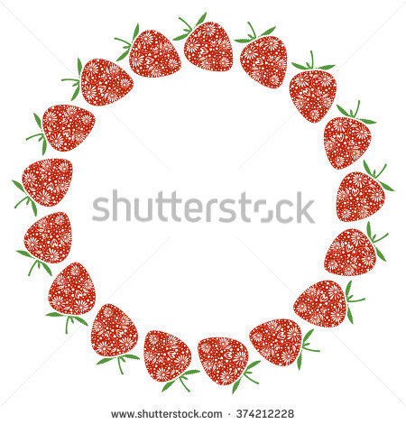 Various Fresh Berry Frame Watercolor Hand Stock Vector 228705694.