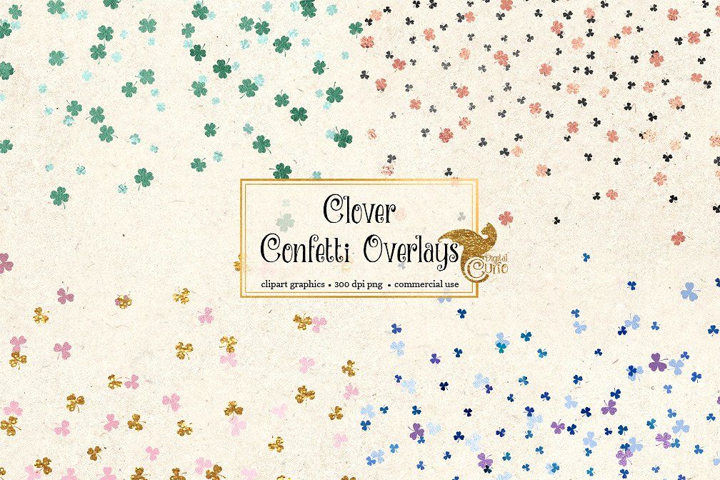 Shamrock Confetti Overlay Clipart #scrapbooking#creative.