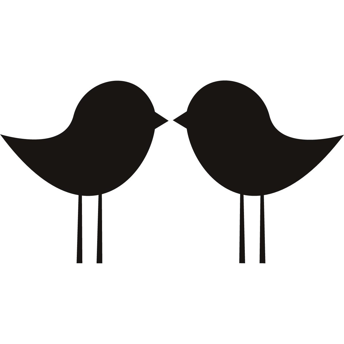 Love Birds Kissing Silhouette.