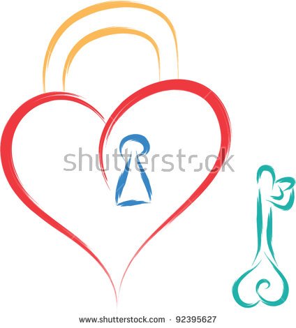 Love Under Lock And Key Clipart.