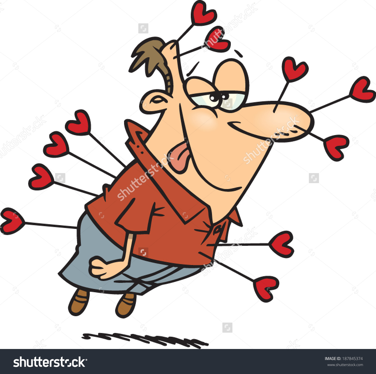 Cartoon Lovesick Man Stock Vector 187845374.