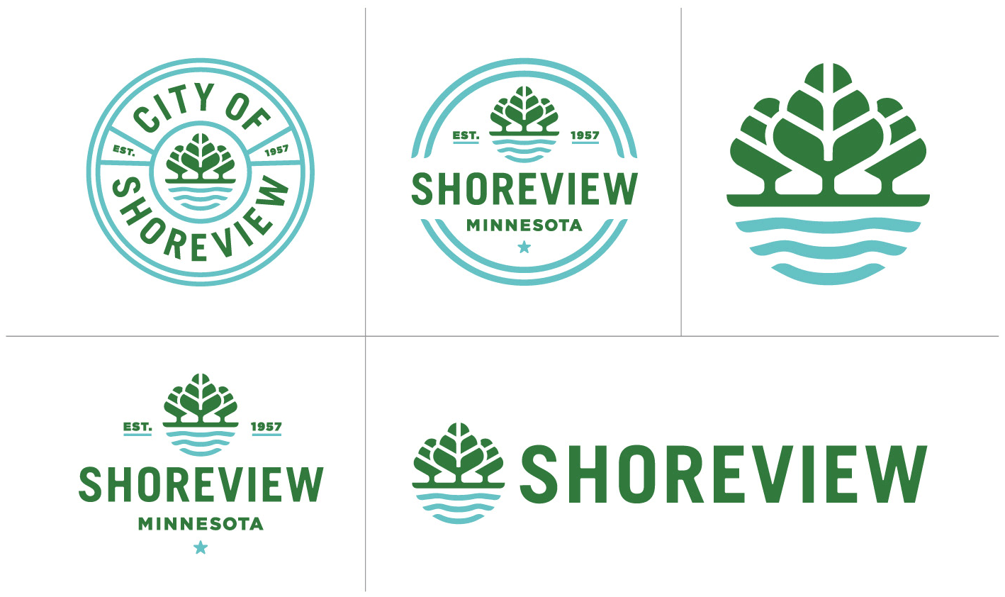 Brand New: New Logos for Shoreview, MN, by Peters Design Company.