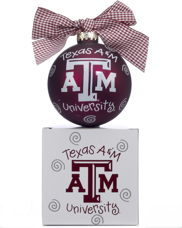 Texas A&M University Logo Christmas Ornament.