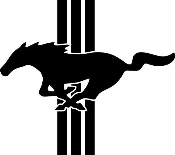 Black and White Mustang Logo.