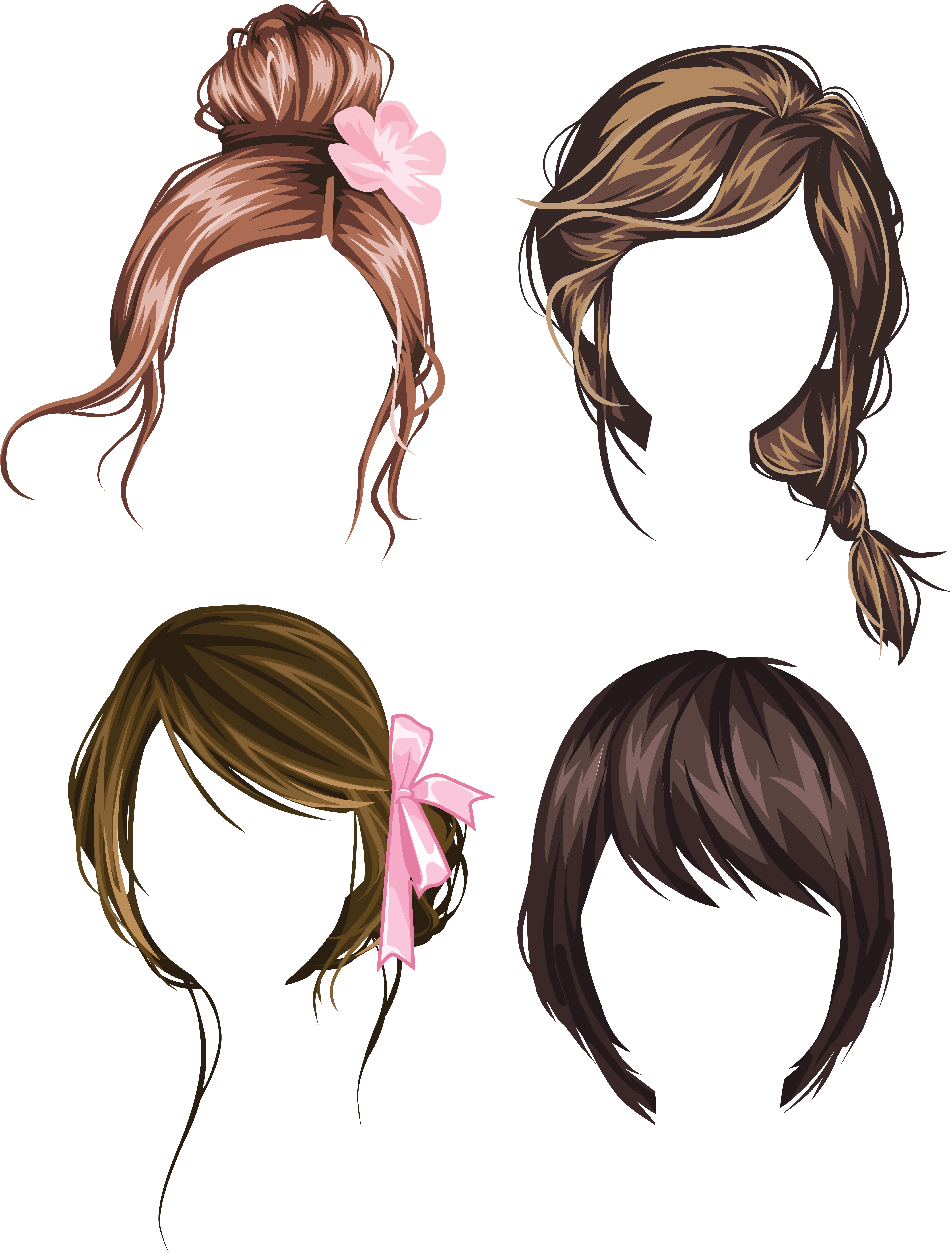 Hair wig PNG.