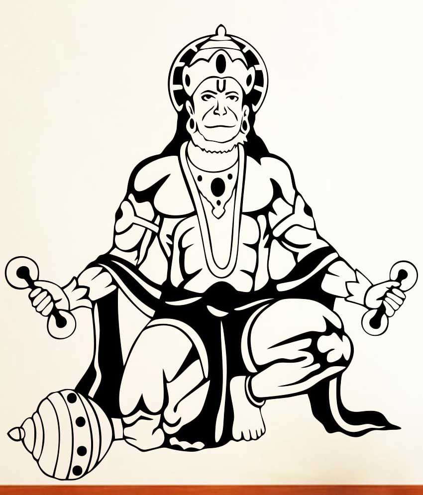 Vsquarestudio Lord Hanuman Pvc Wall Sticker.