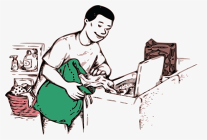 Free Clipart Of A Boy Doing Laundry.