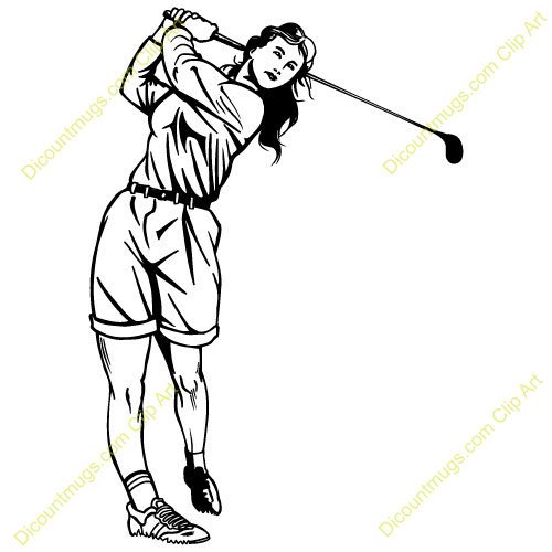 Female golfer clip art.