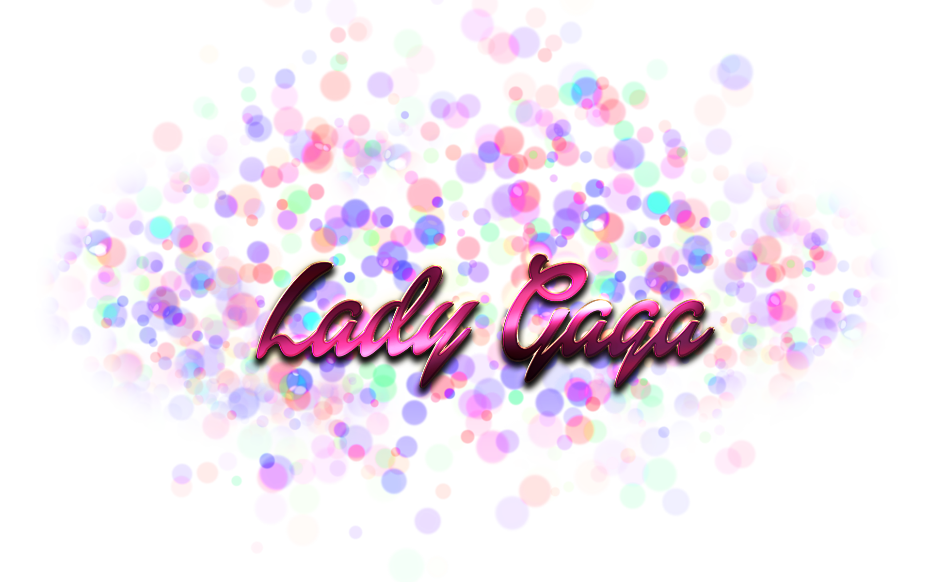 Lady Gaga Name Logo Bokeh PNG.