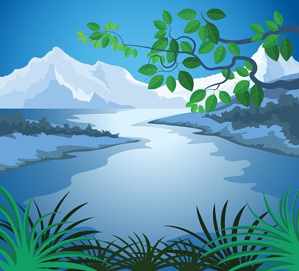 Lake Scene premium clipart.