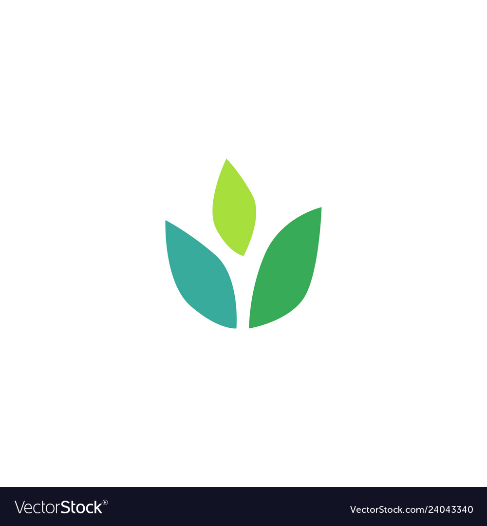 Three leaves leaf logo icon design inspiration.