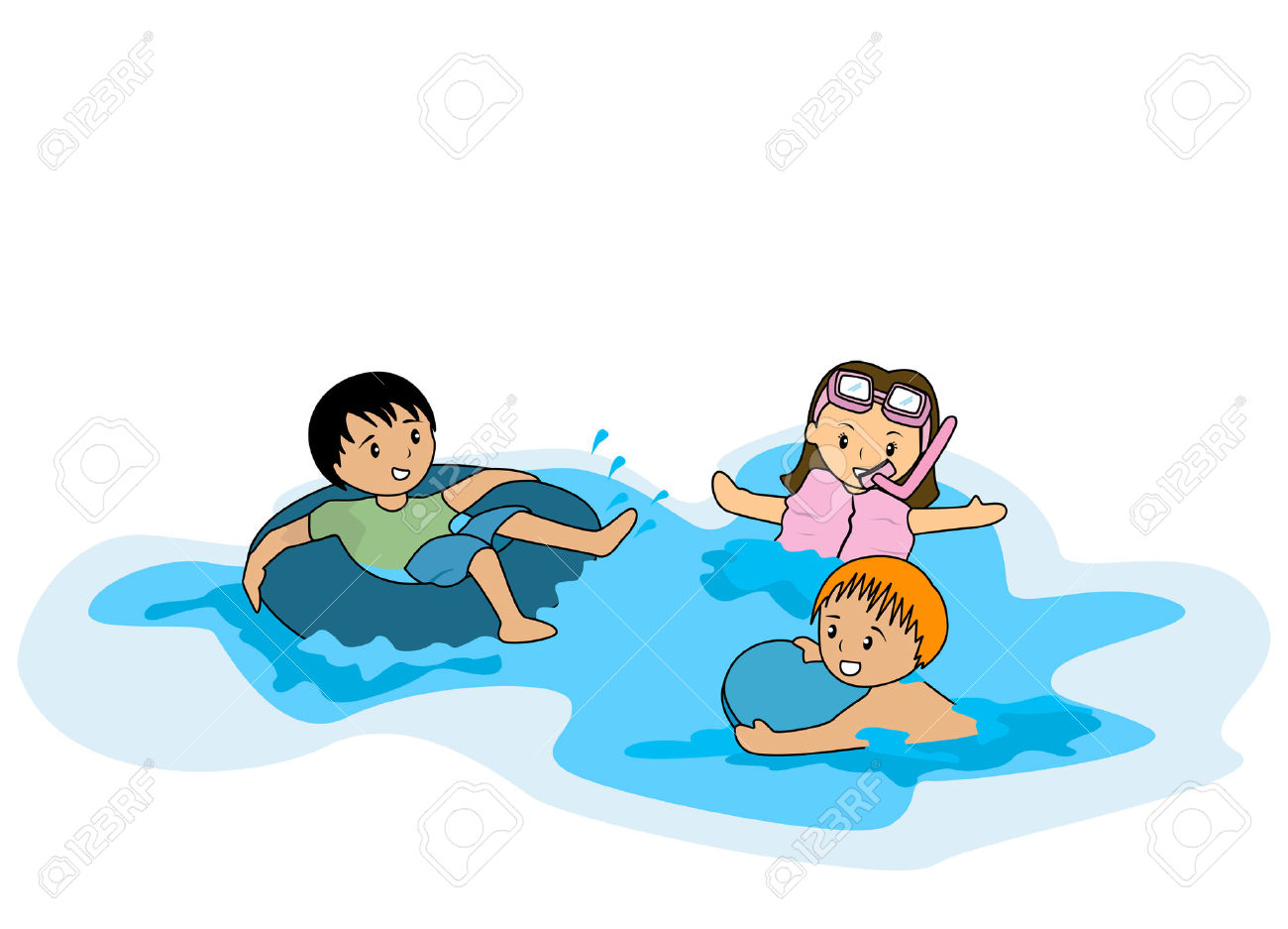 Illustration Of Kids Swimming Royalty Free Cliparts, Vectors, And.