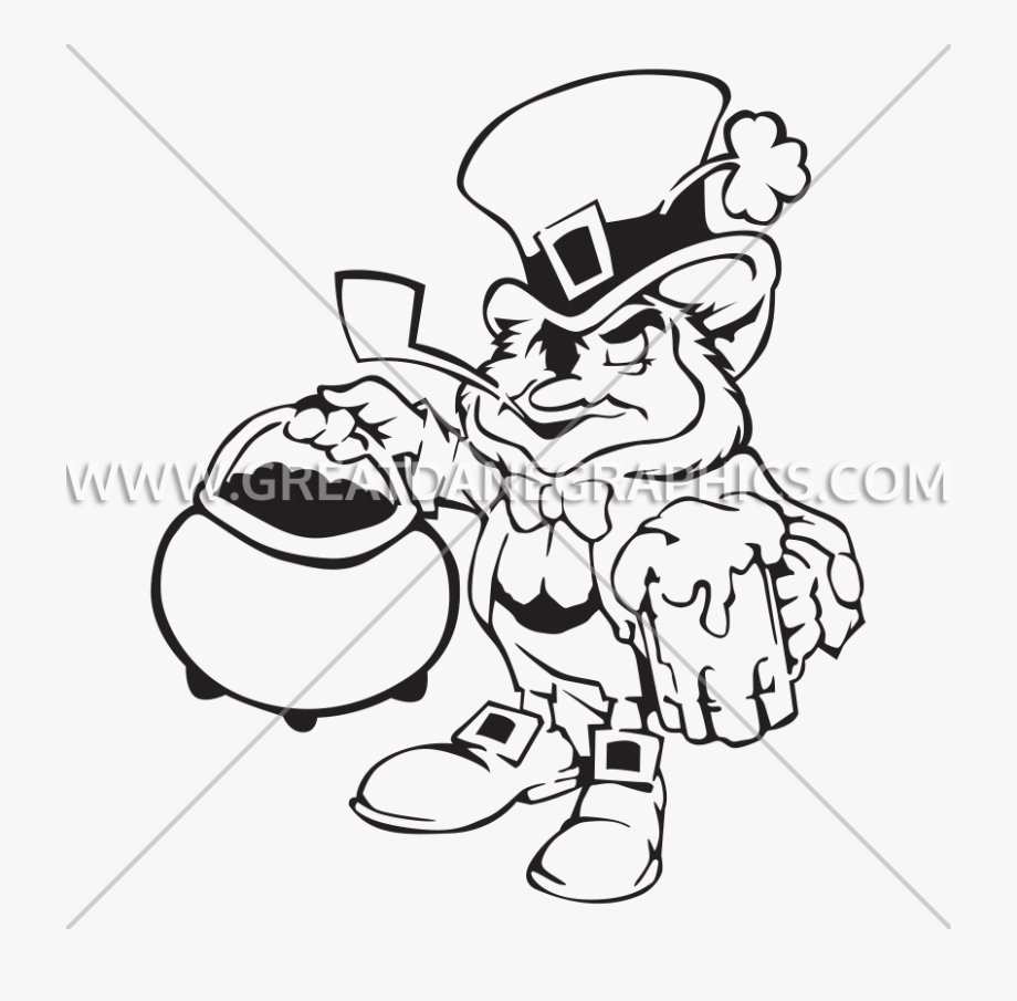 Leprechaun Clipart Black And White.