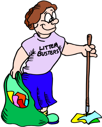 Picking up litter clipart.