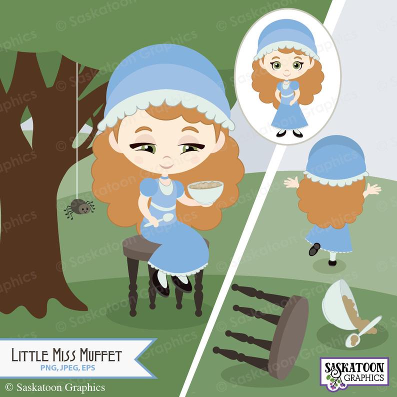 Little Miss Muffet Clipart.