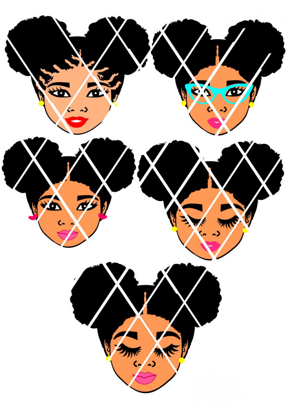 Afro Puff Silhouette Vector.