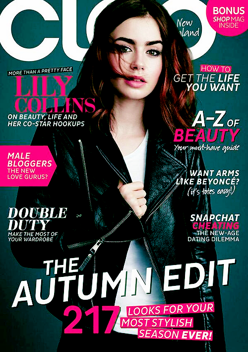 Daily Lily Collins — Lily on the cover of Cleo Magazine New.