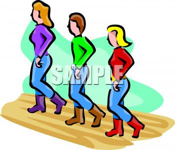 People Line Dancing Clip Art.