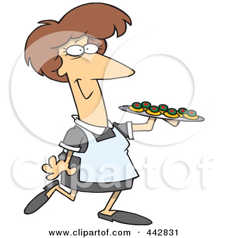 Serving Waitress Clipart#1869702.